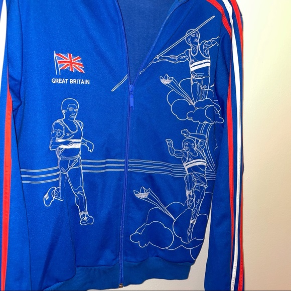 Adidas RARE blue Great Britain track jacket medium